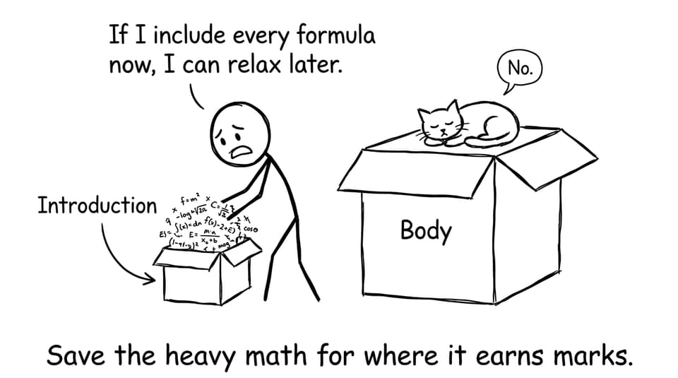Cramming formulas into the introduction