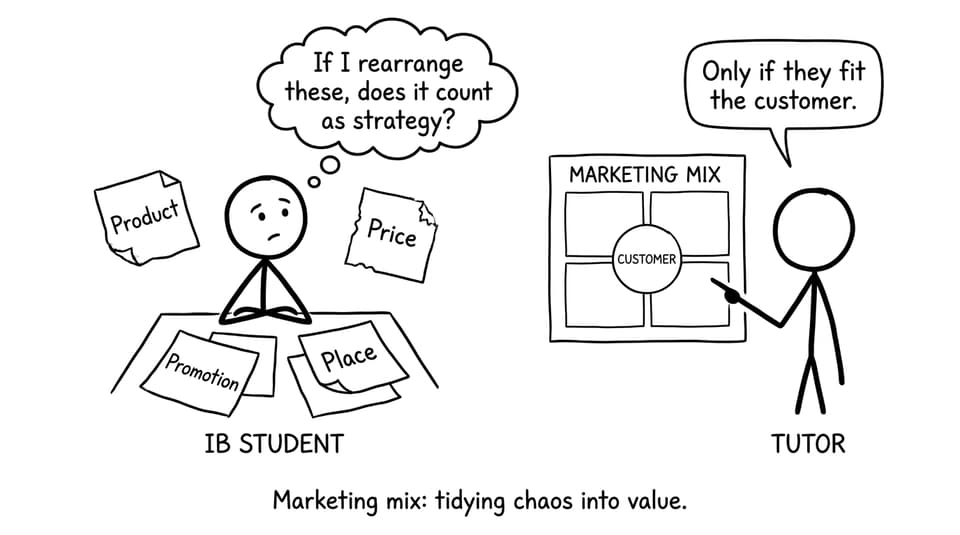 IB student rearranging the 4Ps like strategy