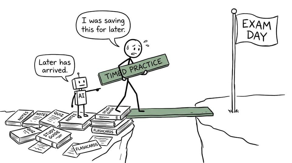 A student discovers that timed practice can no longer be saved for later