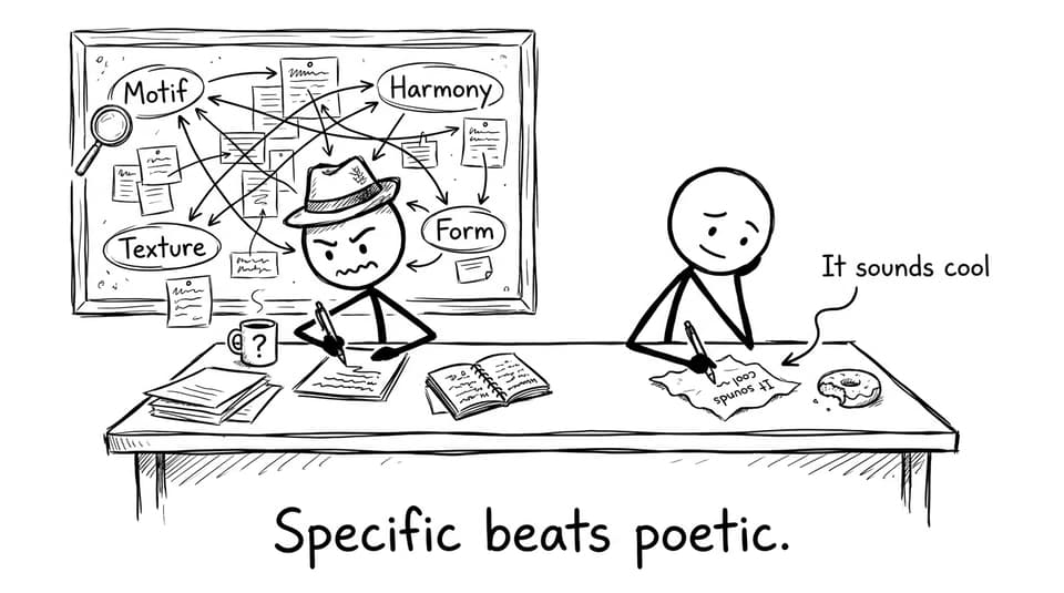 Specific beats poetic comic for IB Music