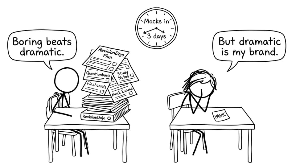 Revision plan vs panic comic