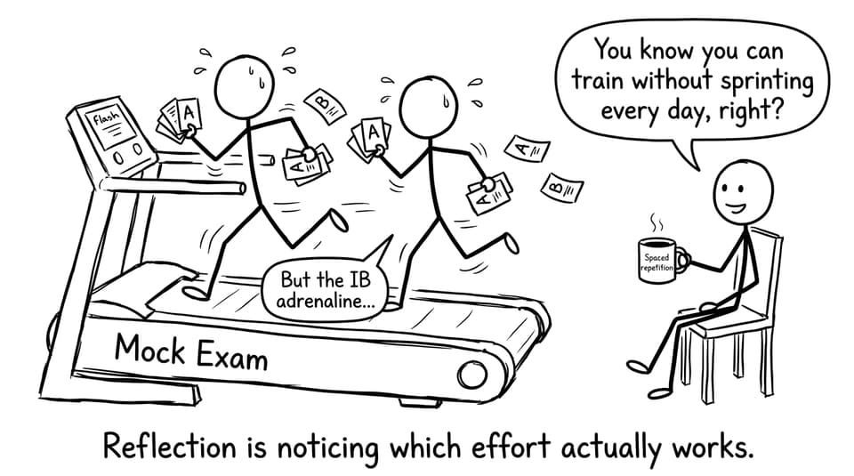 Treadmill mock exam vs spaced repetition comic