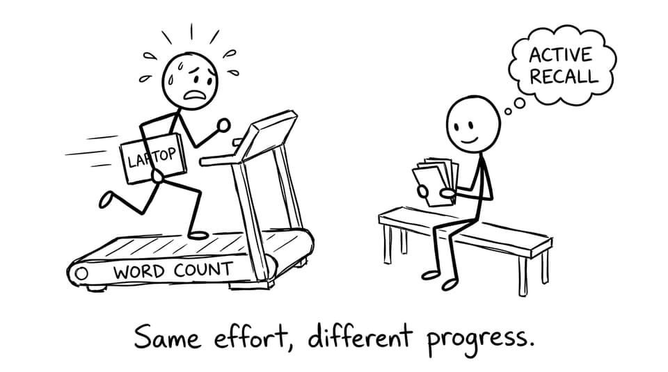 Word count treadmill vs relaxed flashcards