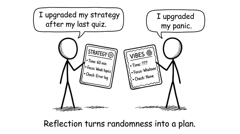Reflection turns randomness into a plan