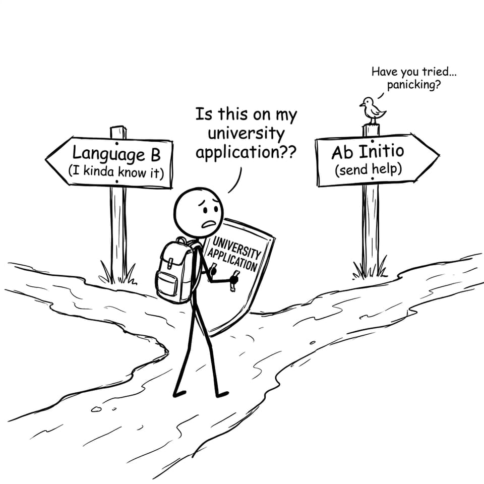 IB student choosing between Language B and Ab Initio