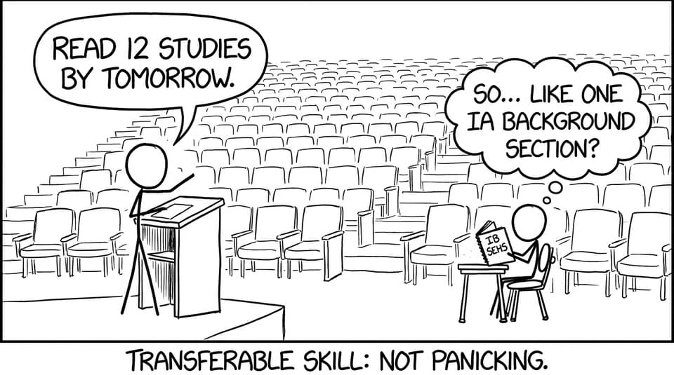 Transferable skill: not panicking