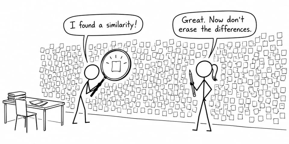 Two students examine a wall of notes while reminding each other not to erase religious differences