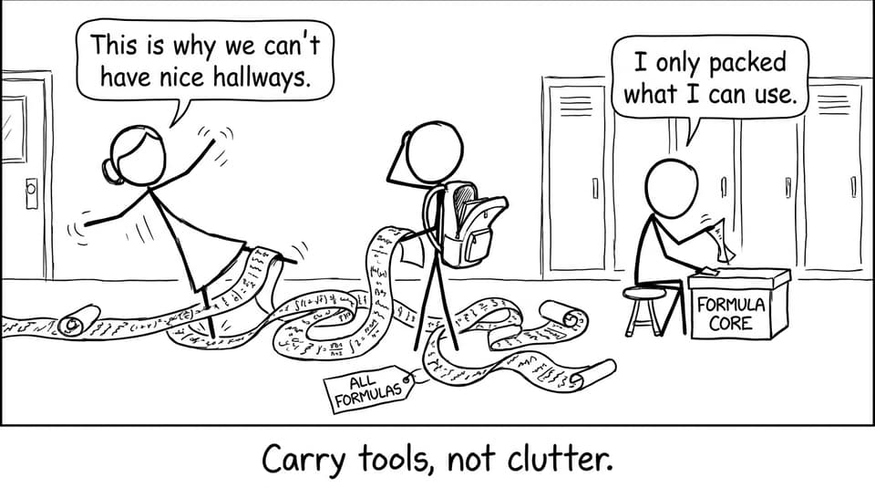 Carry tools, not clutter.