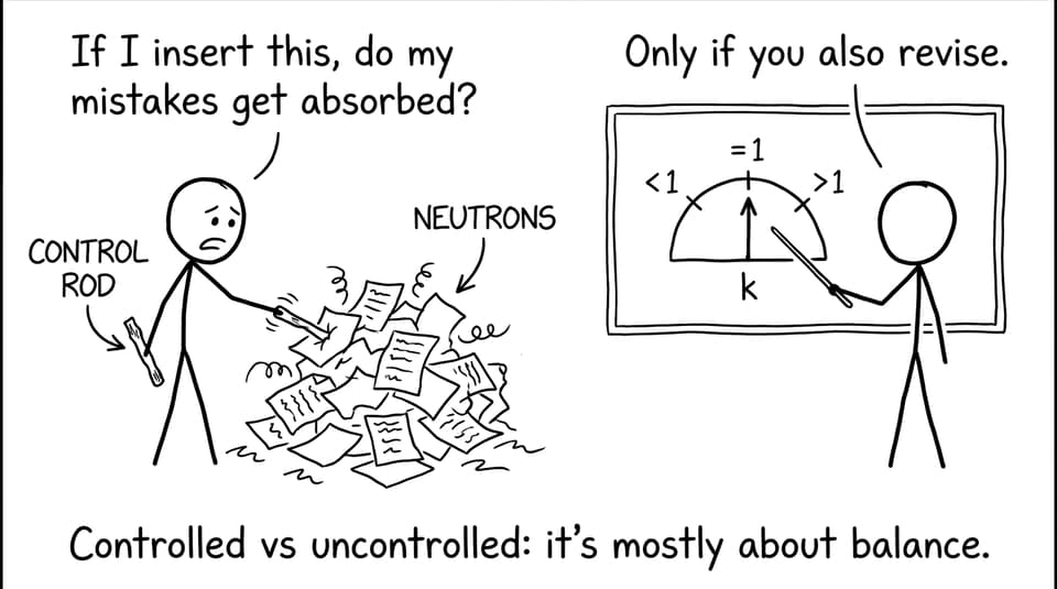 Controlled vs uncontrolled fission comic