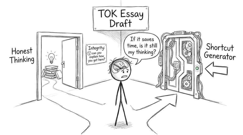 A student choosing between honest thinking and shortcuts