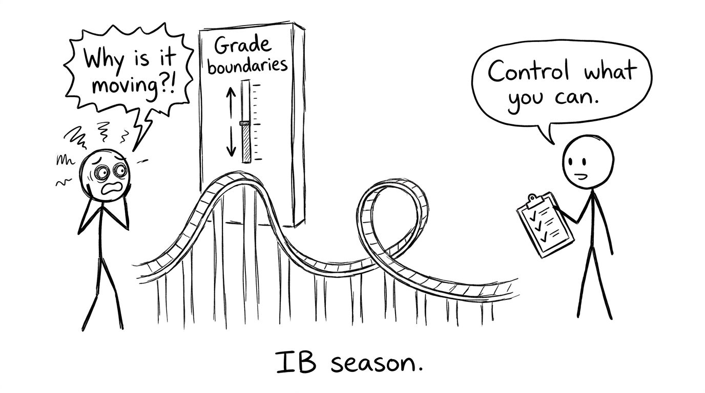 Stick figures panicking at moving grade boundaries