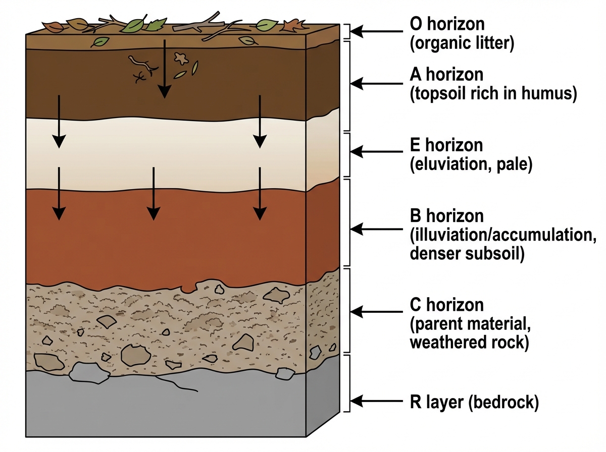 Forest Soil Profile Diagram