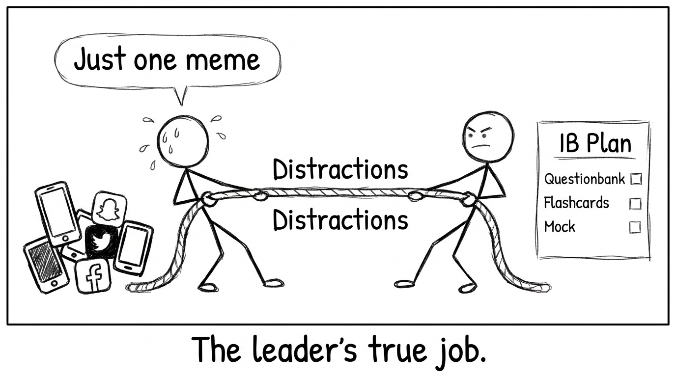 The battle between distractions and the IB plan