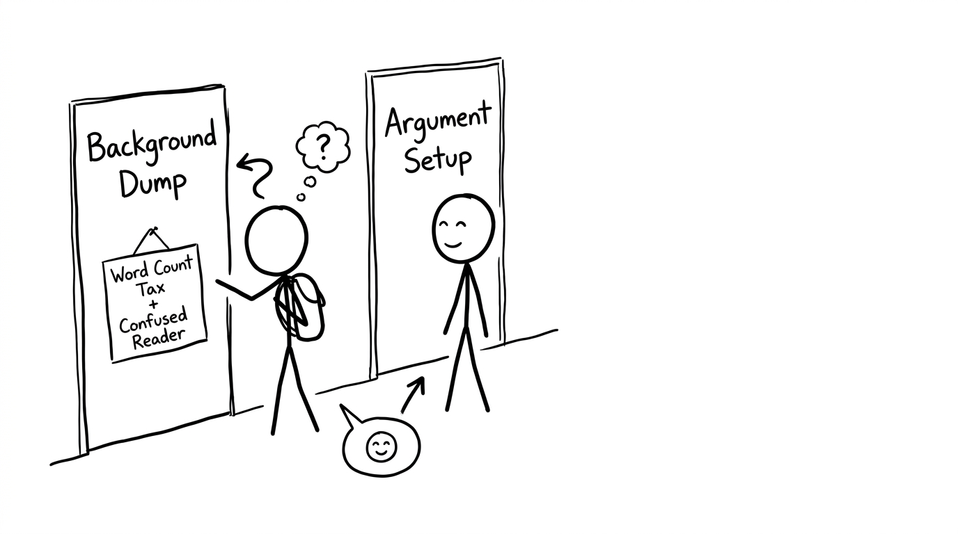 Two doors: Background Dump vs Argument Setup