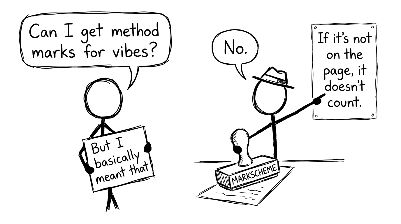 A markscheme refusing to accept “vibes”