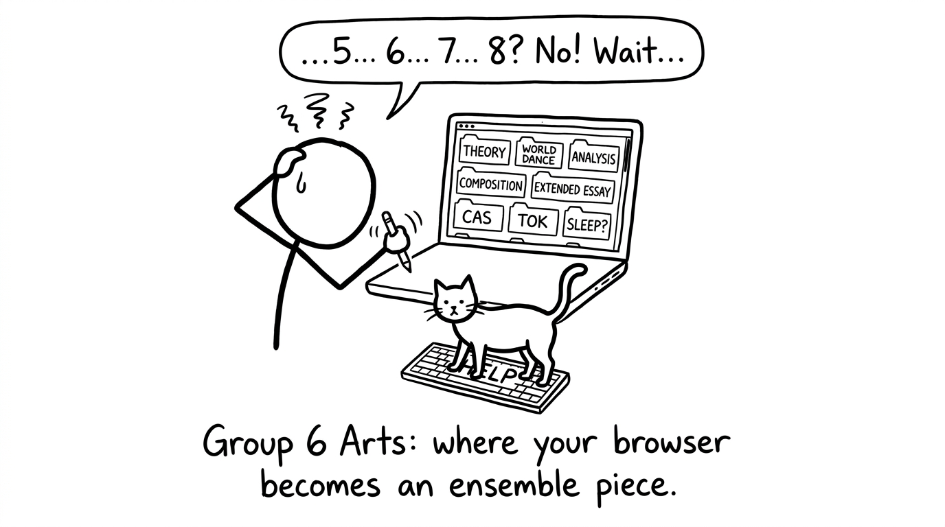 IB Dance student with 27 tabs