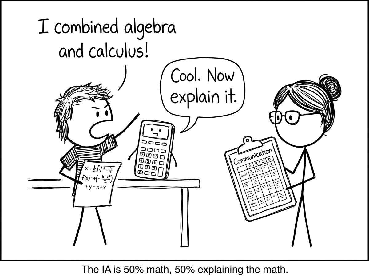 A calculator demands explanation in an IA
