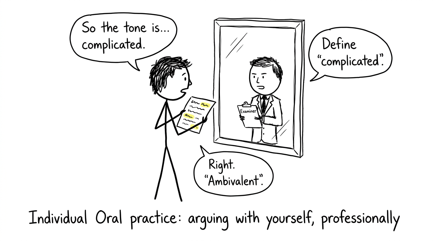 Individual Oral practice: arguing with yourself, professionally