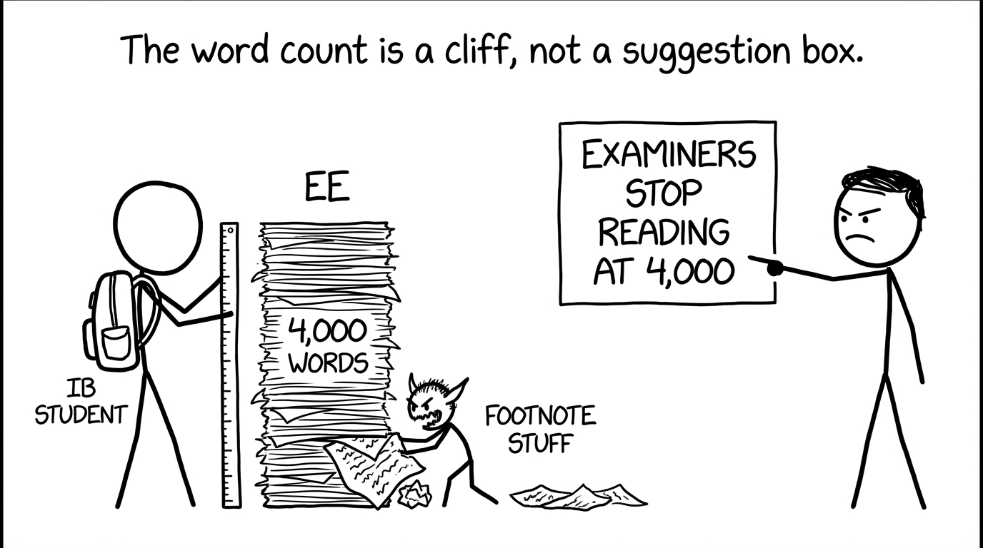 A footnote gremlin tries to sneak extra paragraphs into an EE