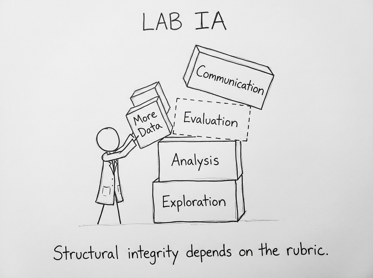 IA rubric tower leaning because “Evaluation” block is missing