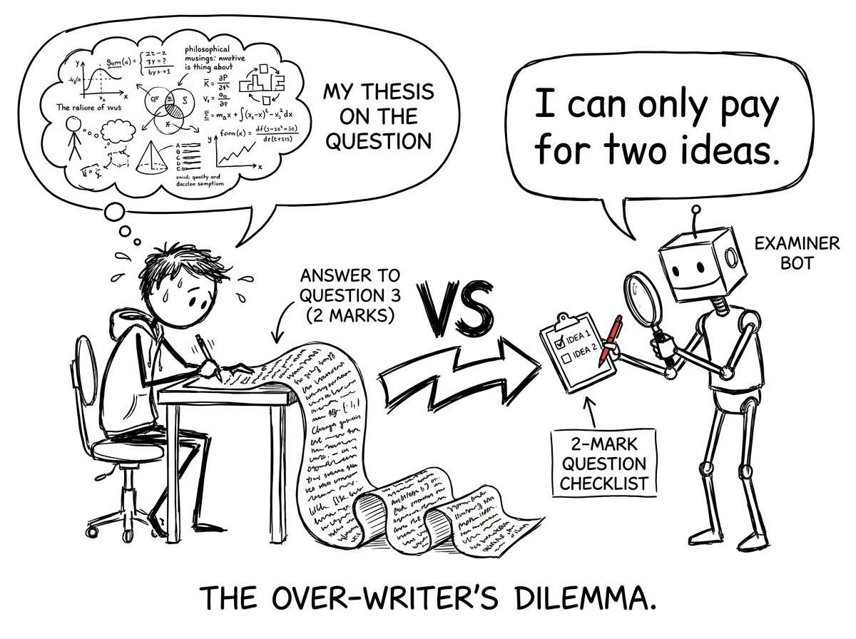 Examiner robot only pays for two ideas, not a huge paragraph