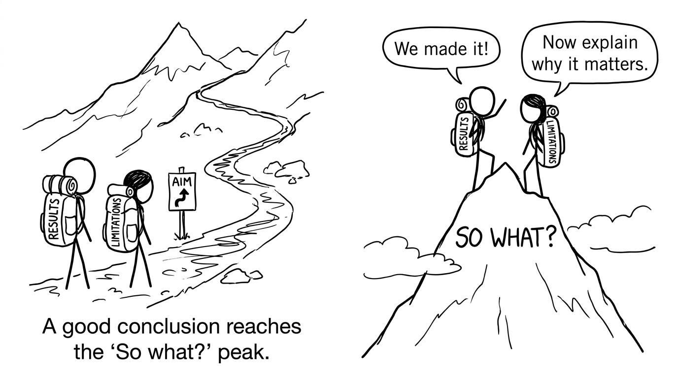 Comic about reaching the “So what?” peak