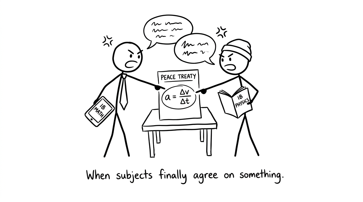 Math and Physics agree on a=Δv/Δt