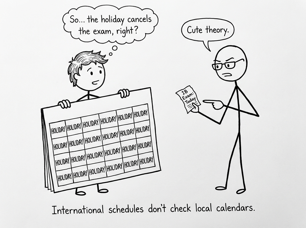Student vs holiday calendar comedy