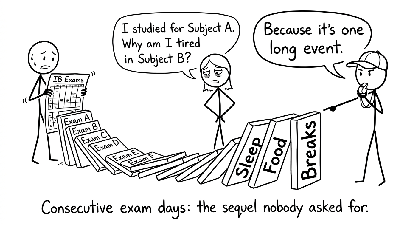 Consecutive exam days comic