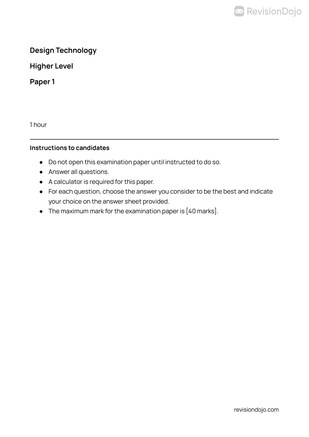 Technology Paper Layout Design Technology HL Paper 1 (Set 1) | RevisionDojo